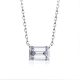 S925 Silver Pagoda Cut Necklace Olive Diamond Clavicle Chain