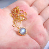 925 Silver Labradorite Pendant Necklace for Women