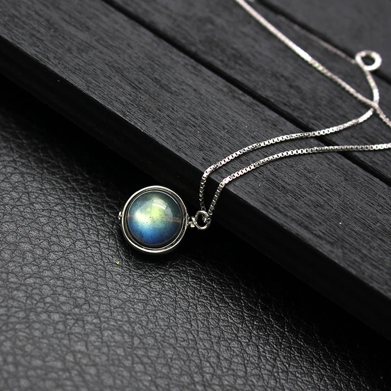 925 Silver Labradorite Pendant Necklace for Women