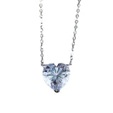 S925 Sterling Silver 12 * 12 Love Diamond Necklace Women's Neck Chain