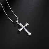 S925 Sterling Silver Cross Necklace 18" Wedding Gift