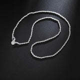 S925 Sterling Silver 2mm 16-30 Inches Rope Chain Necklace