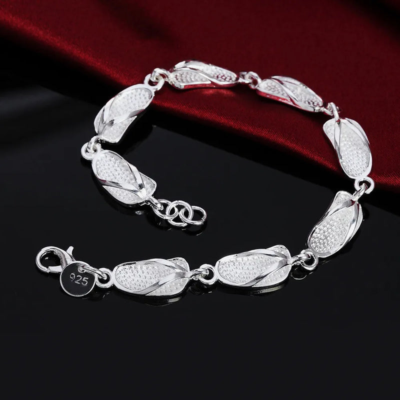 S925 Silver Flip-flop Bracelet For Women Wedding Party Gift
