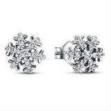 Sterling Silver Glitter Ring & Snowflake Earrings Set