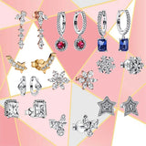Sterling Silver Glitter Ring & Snowflake Earrings Set