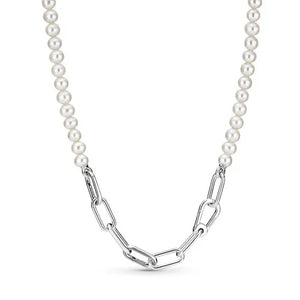 S925 Sterling Silver Pearl Necklace Collection Charm Women's Fine Jewelry