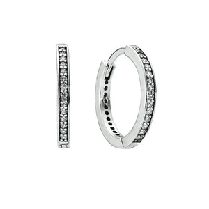 S925 Silver CZ Hoop Earrings Women Gift