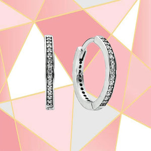 S925 Silver CZ Hoop Earrings Women Gift