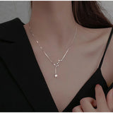 S925 Silver Tassel Clavicle Necklace Wedding Gift