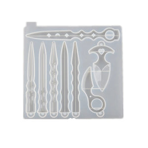 Self Defence Dagger Mold Anti-Wolf Weapons Sword Pendant Silicone Mold