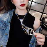 Sexy Rhinestone Tie Long Necklace Women's Bow Tie Diamond Clothing Tie