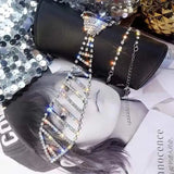Sexy Rhinestone Tie Long Necklace Women's Bow Tie Diamond Clothing Tie