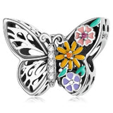 Silver Heart Butterfly Sun Cat Paw Bead Gift For Women