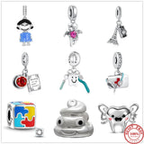 Silver Teeth Dentist First Aid Kit Jigsaw Pendant Charm