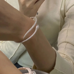 Silver Snake Bracelet for Women Adjustable Wedding Jewelry