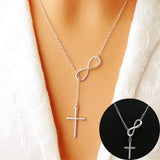 Stainless Steel Infinity Charm Cross Pendant Necklace Gift