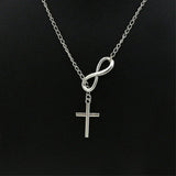 Stainless Steel Infinity Charm Cross Pendant Necklace Gift