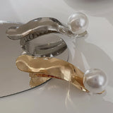 Pearl Metallic Hair Accessories Jewelry Gold/Silver Hairpin