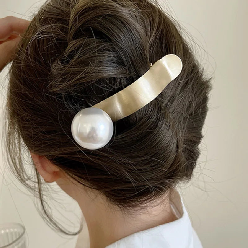 Pearl Metallic Hair Accessories Jewelry Gold/Silver Hairpin