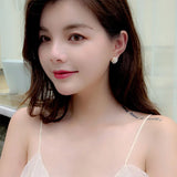 Pearl Ball Stud Earrings Women's Light Jewelry