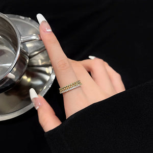Temperament Rhinestone Zircon Adjustable Ring Girls Party Banquet Jewelry Gift