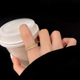 Temperament Rhinestone Zircon Adjustable Ring Girls Party Banquet Jewelry Gift