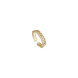Temperament Rhinestone Zircon Adjustable Ring Girls Party Banquet Jewelry Gift