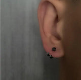 Zircon Stud Earrings Hip-hop Hook Shape Earrings Women Men Party Jewelry