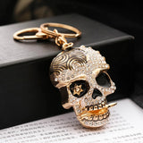 Skull Metal Car Key Chain Colorful Rhinestone Keychain Women Pendant Gift