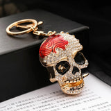 Skull Metal Car Key Chain Colorful Rhinestone Keychain Women Pendant Gift