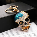 Skull Metal Car Key Chain Colorful Rhinestone Keychain Women Pendant Gift