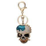 Skull Metal Car Key Chain Colorful Rhinestone Keychain Women Pendant Gift