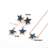 Faux Dancing Star Resin Druzy Necklaces for Women Pendants