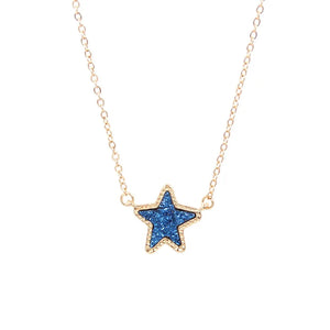 Faux Dancing Star Resin Druzy Necklaces for Women Pendants