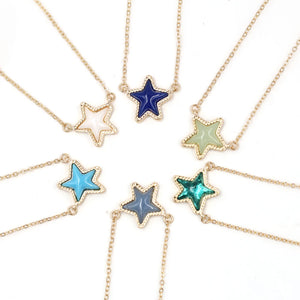 Faux Dancing Star Resin Druzy Necklaces for Women Pendants