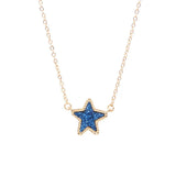 Faux Dancing Star Resin Druzy Necklaces for Women Pendants