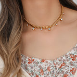 Cuban Chain Necklace Crystal Zircon Stone Choker Necklace For Women