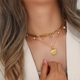 Cuban Chain Necklace Crystal Zircon Stone Choker Necklace For Women
