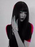 Snake Bracelet Geometry Ellipse Hollow Punk Rhinestone Metal Bangle