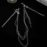 Silver Snake Hair Stick Forks Tassel Headpiece