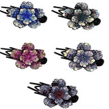 Vintage Crystal Flowers Hair Barrettes Hair Clips