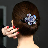 Vintage Crystal Flowers Hair Barrettes Hair Clips