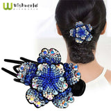 Vintage Crystal Flowers Hair Barrettes Hair Clips