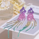 Sparkling Long Tassel Dangle Earrings for Women Wedding Jewelry