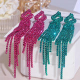Sparkling Long Tassel Dangle Earrings for Women Wedding Jewelry