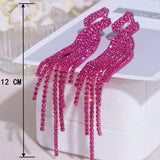 Sparkling Long Tassel Dangle Earrings for Women Wedding Jewelry