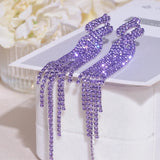 Sparkling Long Tassel Dangle Earrings for Women Wedding Jewelry