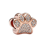 Paw Print Charm 925 Sterling Silver Beads DIY Jewelry Making