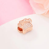 Paw Print Charm 925 Sterling Silver Beads DIY Jewelry Making