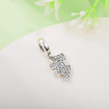 Sparkle Puzzle Piece Charm 925 Silver Beads for Bracelet DIY Jewelry
